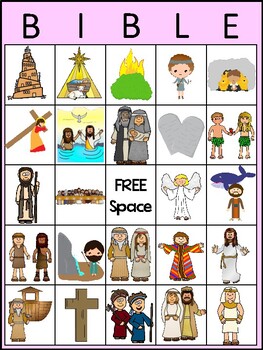 Bible BINGO Printable Game. Preschool Bible History Curriculum Study
