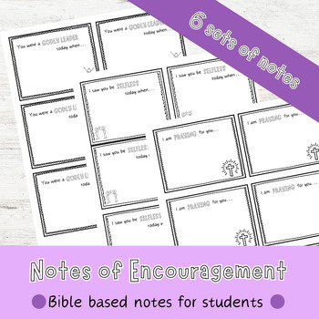 Preview of Bible Based Notes of Encouragement Templates