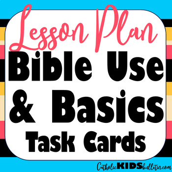 Preview of Bible Basics: Scavenger Hunt for Info, Bible Verse Task Cards: Discuss & Learn!