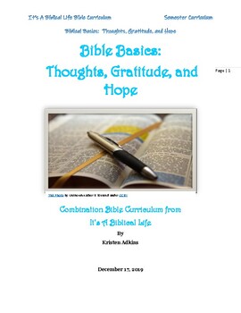 Preview of Bible Basics:  Thoughts, Gratitude, and Hope