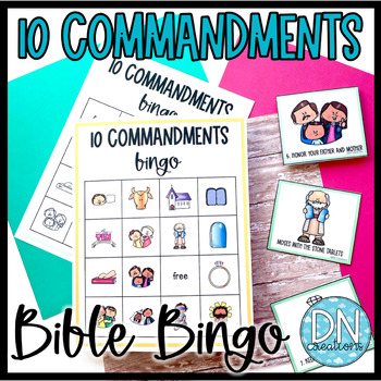 Preview of Bible Bingo 10 Commandments l Ten Commandments Bible Activity 