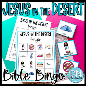 Preview of Bible Bingo Jesus Tempted in the Desert l Jesus in the Wilderness Bible Games