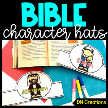 Preview of Bible Character Hats l Old Testament People and Animals for Bible Storytelling