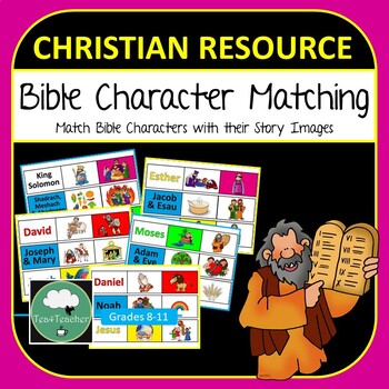 Preview of BIBLE CHARACTER MATCHING GAME Teach Kids Bible Stories CHRISTIAN Activity