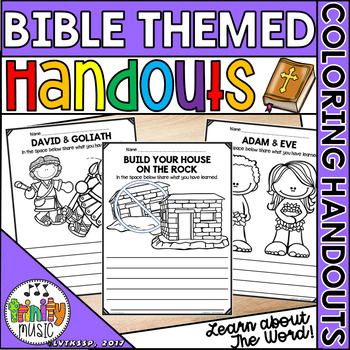 Preview of Bible Character and Story Coloring (and Fill In) Handout