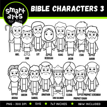black and white clipart bible characters