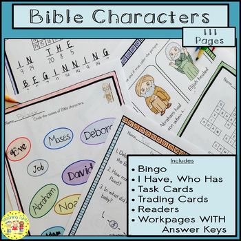 Bible Characters Activity Bundle by Teaching Tykes | TPT
