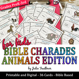 Bible Charades Game for Kids Animals Edition, Printable an