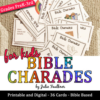 Preview of Bible Charades Game for Kids, Printable and Digital