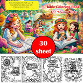 Bible Coloring Book for Kids Ages 1-8: Adorable Cartoon Bi