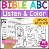 Bible Coloring Pages: Bible ABC's and Following Directions