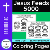 Bible Coloring Pages: Jesus Feeds 5000