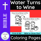 Bible Coloring Pages: Jesus Turns Water to Wine