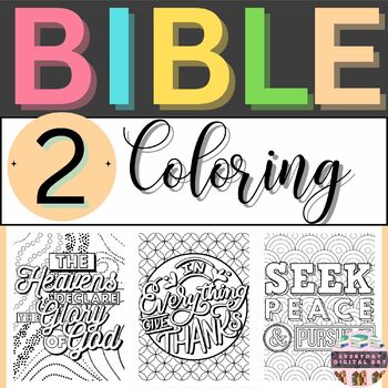 Preview of Bible Coloring Pages - Relaxing and Stress Relieving Set 2 (Kids & Adults)