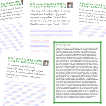 Bible Copywork | Cursive Handwriting | Proverbs 1-4 by Creations by LAckert
