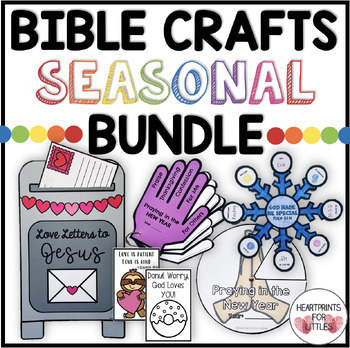 Seasonal Bible Crafts Growing Bundle, Sunday School Seasonal Crafts, 13  Crafts