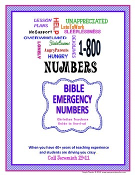 bible emergency numbers for teachers by simply thanks tpt