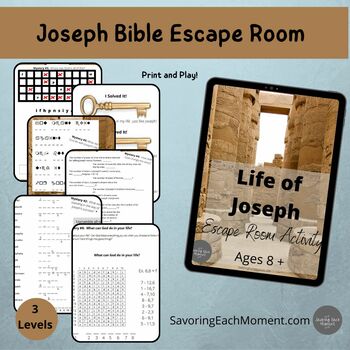 Preview of Bible Escape Room Game - Life of Joseph