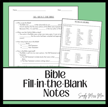 Preview of Bible Fill-in-the-Blank Notes