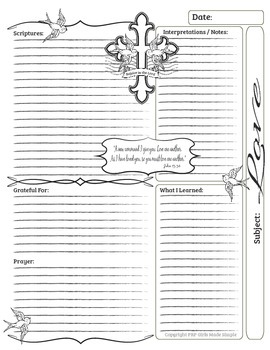 Bible Journal Entries - Love Set by PRP Girls Made Simple | TPT