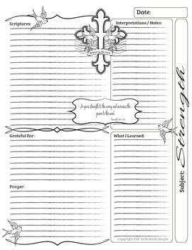 Bible Journal Entries - Strength Set by PRP Girls Made Simple | TPT