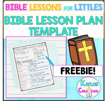 Preview of Bible Lesson Plan Sunday School Lessons Bible Stories Lesson Template