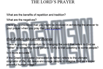 Preview of Bible Lesson Study: The Lord's Prayer