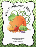 Bible Task Cards on Thankfulness