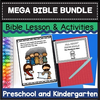 Preview of Preschool Bible Lessons and Activities Bible Curriculum for the YEAR MEGA BUNDLE