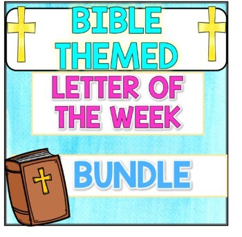 Preview of Bible Letter of the Week Bundle Preschool Alphabet Kindergarten Phonics