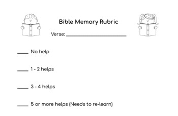 Preview of Bible Memory Rubric