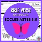 Bible Memory Verse Activities for Ecclesiastes 3:11