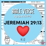 Bible Memory Verse Activities for Jeremiah 29:13