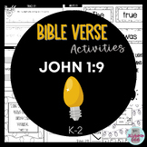 Bible Memory Verse Activities for John 1:9~The True Light