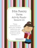 Bible Memory Verse: Genesis 1:1 Activity Sheets
