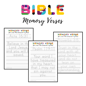 Preview of Bible Memory Verse - Handwriting Pages