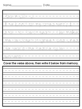 Bible Memory Verse Penmanship and Grammar Practice (NIV) | TPT