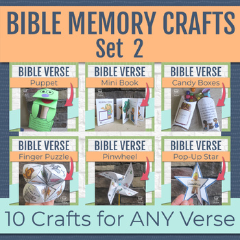 Preview of Ten Bible Crafts to Help Kids Memorize ANY Bible Verses, Set Two Verse Crafts