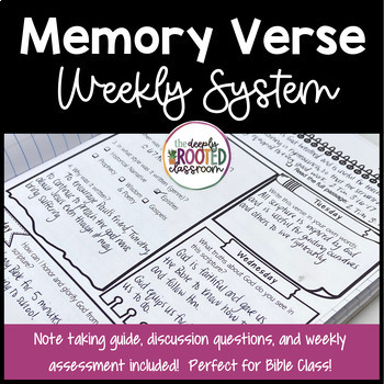Preview of Memory Verse Weekly Notes and Homework System- EDITABLE
