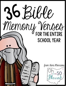 Preview of Bible Memory Verses [for the entire school year!]