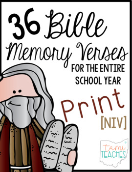 Preview of Bible Memory Verses for the entire year! [NIV Print BUNDLE!]