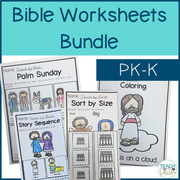 Preview of Bible Lesson Curriculum Worksheets for Preschool and Kindergarten