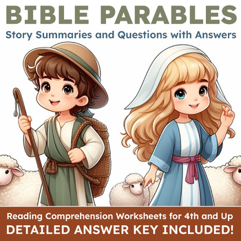 Preview of Bible Parables: 30 Story Summaries w/ Questions and Answer Key (Kids and Adults)