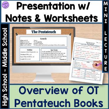 Preview of Bible Pentateuch (Torah) Books - Overview Presentation w/note-taking worksheets