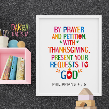 Preview of Bible Quote Christian Poster - With thanksgiving, requests to God
