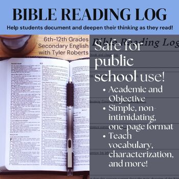 Preview of Bible Reading Log Graphic Organizer: Safe for Public School Bible as Literature!