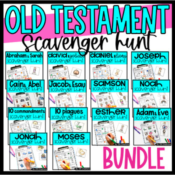 Bible Scavenger Hunt Bundle l Old Testament Bible Stories l Fun Bible Games