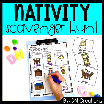 Preview of Nativity Bible Scavenger Hunt l Birth of Jesus Activity | Christmas Sunday