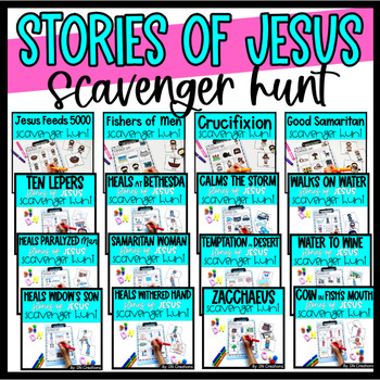 Preview of Bible Scavenger Hunt Stories of Jesus Bundle l New Testament l Sunday School