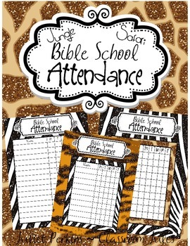 Preview of Bible School - VBS Jungle Safari Attendance Posters